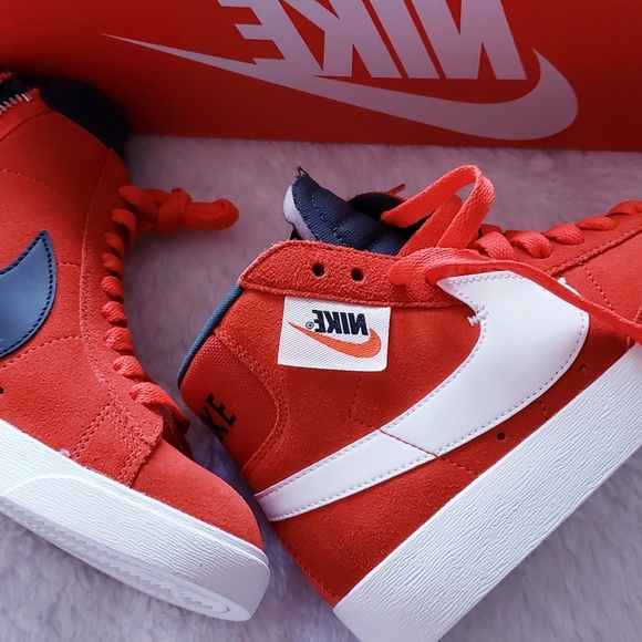 New Womens Nike Blazer Mid Rebel Habanero - Picture 4 of 8